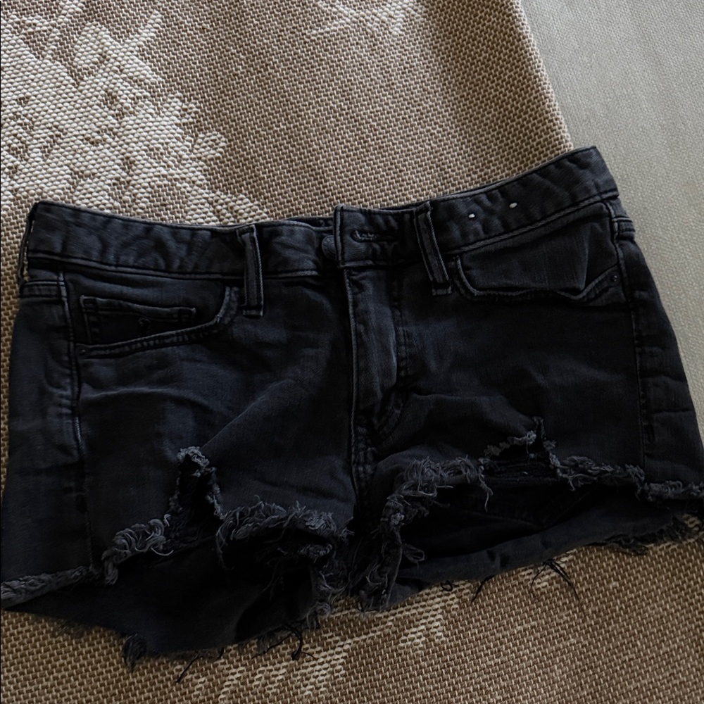Express low rise Black Distressed Denim Shorts